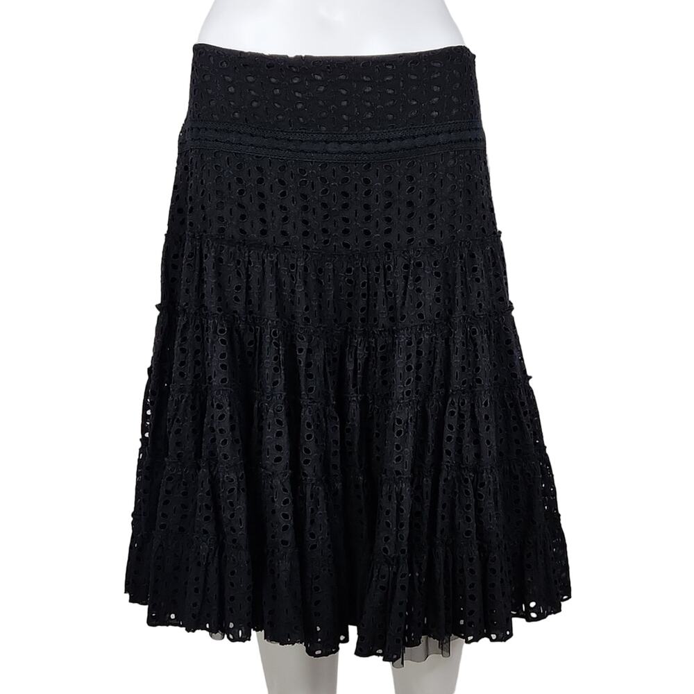 Aqua "Dimri" Eyelet Cotton Skirt Size Small - Picture 8 of 8